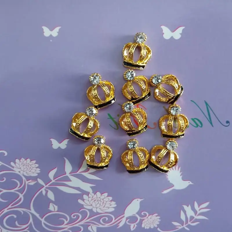 10 шт. аксессуары для ногтей Nailart 3D DIY Аксессуары Инструмент маникюрные принадлежности части украшения из сплава Стразы - Цвет: 02