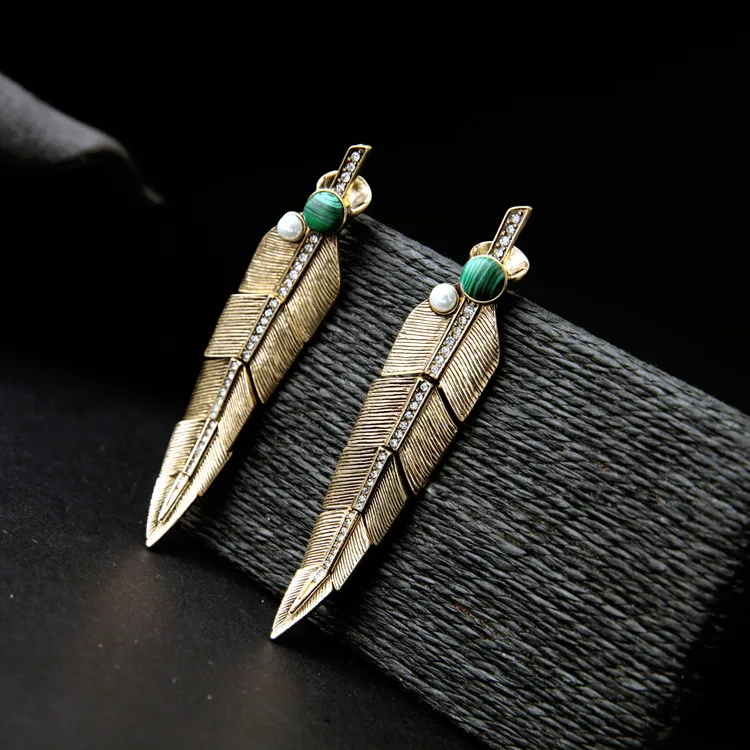 Качественные серьги под Античное золото для женщин уникальный дизайн в виде