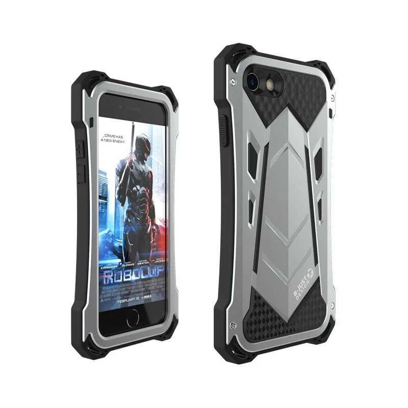 R-JUST Mechanical Armor Aluminum Back Cover High Quality Strong Phone for iPhone 7 8 plus metal case Hard Metal |