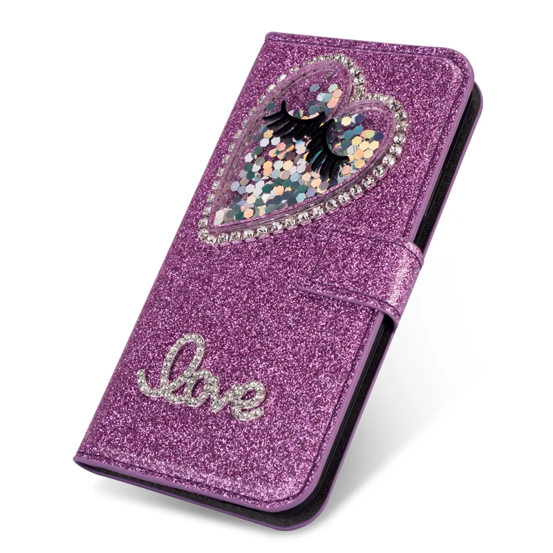 Роскошный кожаный кошелек с блестящими глазами и сердечками для Iphone XS MAX XR X 8 7 6 5