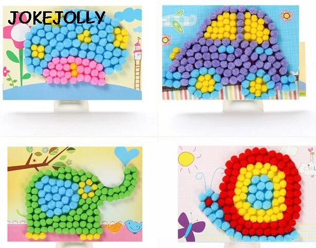 Творческие детские плюшевые шариковые наклейки для творчества образовательные