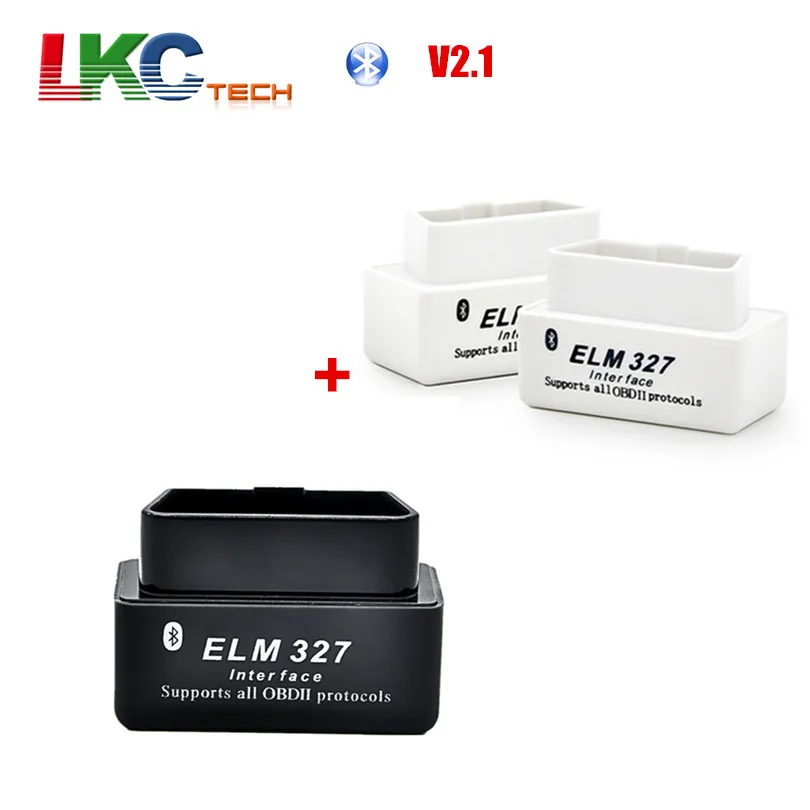 Оптовая продажа 1 шт. белый ELM 327 Bluetooth + Черный Супер Мини ELM327 V2.1 OBD2 автомобильный