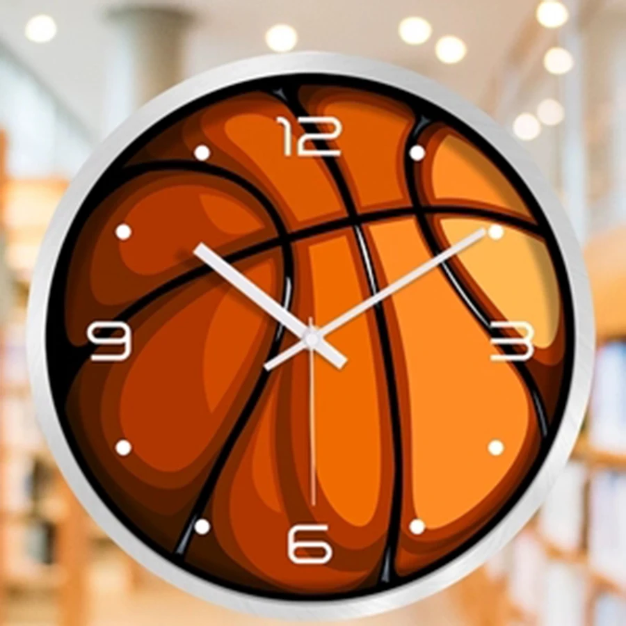 Современные дизайнерские настенные часы баскетбольные бесшумные стеклянные