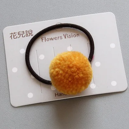 17 ring yellow Корейские меховые шарики для девочек, маленькие милые однотонные заколки для волос, детские заколки для волос, аксессуары для волос, подарок для маленьких девочек - Цвет: 17 ring yellow