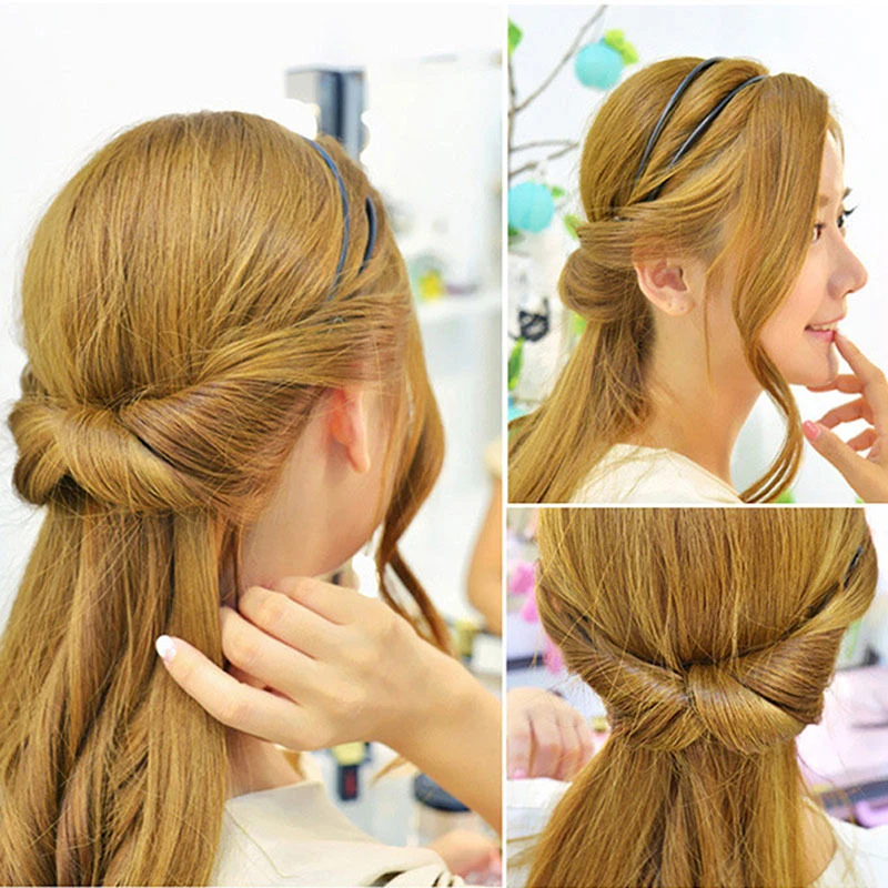 1 шт. двойной обруч для волос повязка на голову регулируемые многовариантные