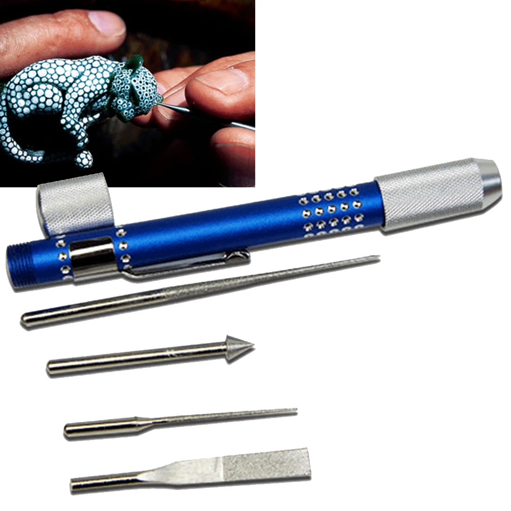 Professional Model Making Diamond Grit Sharpener Hand Tools 4 In 1 Polishing Jewelry Metal Needle File Set Practical Stone Mini |