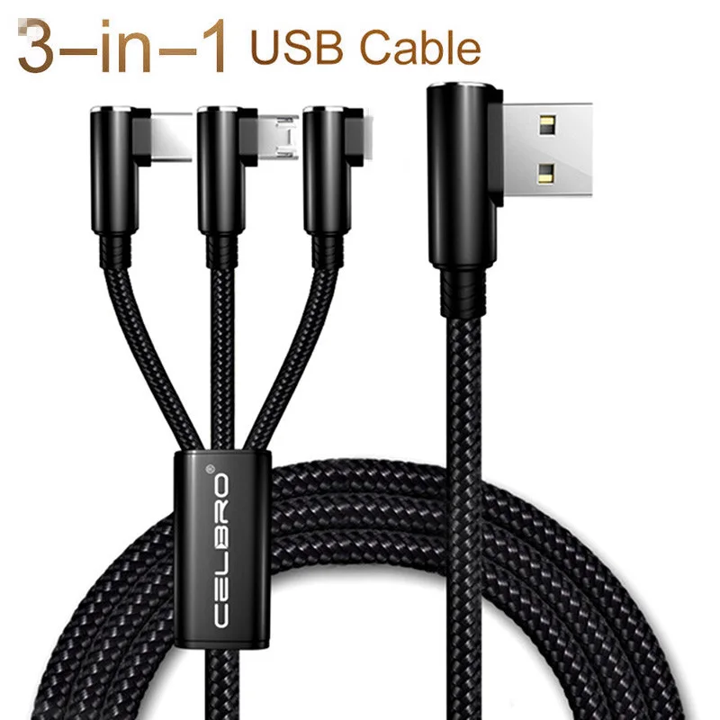 3 в 1, 3 в 1, 90 градусов, Usb кабель для зарядки, кабель Usb type C, кабель для зарядки мобильных телефонов, кабели для samsung Xiaomi Redmi Note 8 7 Pro