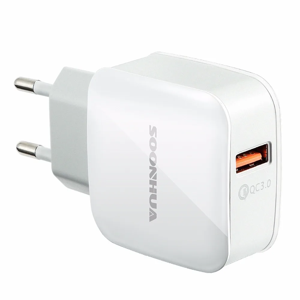 SOONHUA QC3.0 Универсальное зарядное устройство USB для путешествий настенное адаптер