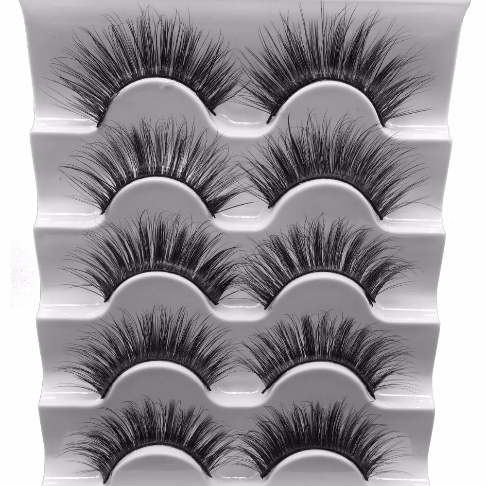 5 пар накладные ресницы из норкового меха смешанные мягкие натуральные