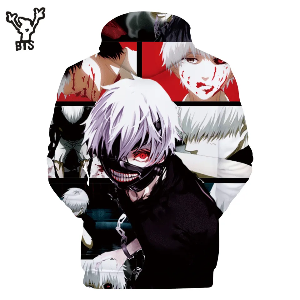 3D Токийский Гуль мужские крутые популярные толстовки с капюшоном из аниме милые