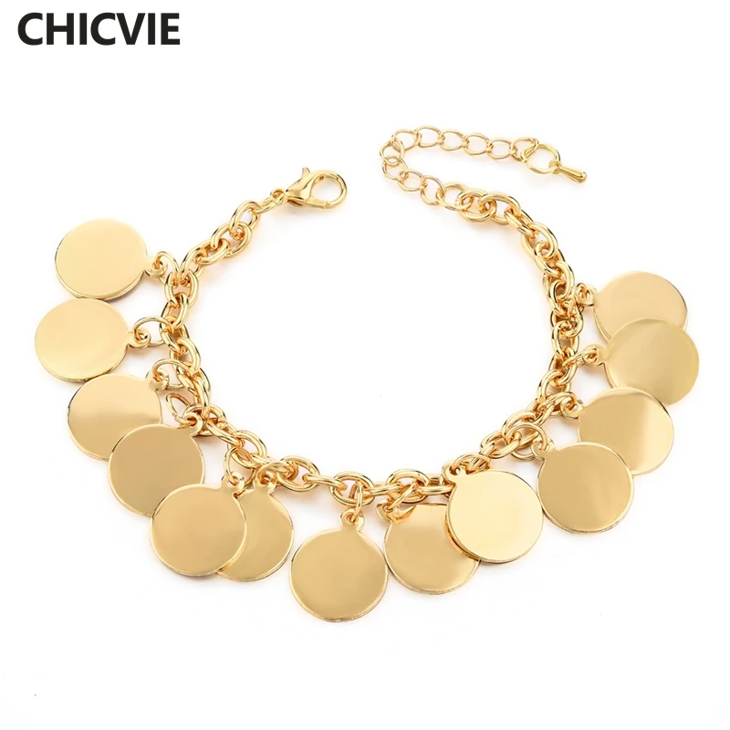 Женский браслет цепочка CHICVIE возлюбленной пары с золотыми звеньями для свадьбы и