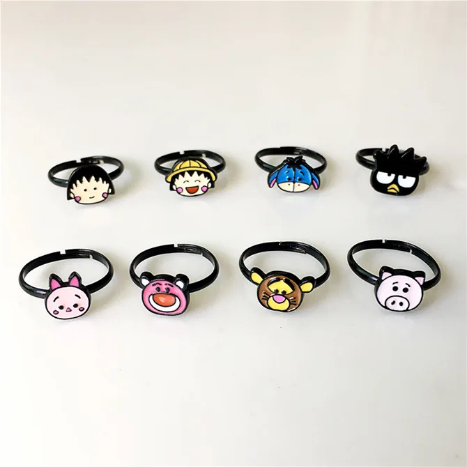 Chi-bi Maruko, мультяшное кольцо для косплея, Bad Марка Badtz Maru, поросенок, тигр, аниме, модные милые Регулируемые кольца для женщин, детские игрушки на палец