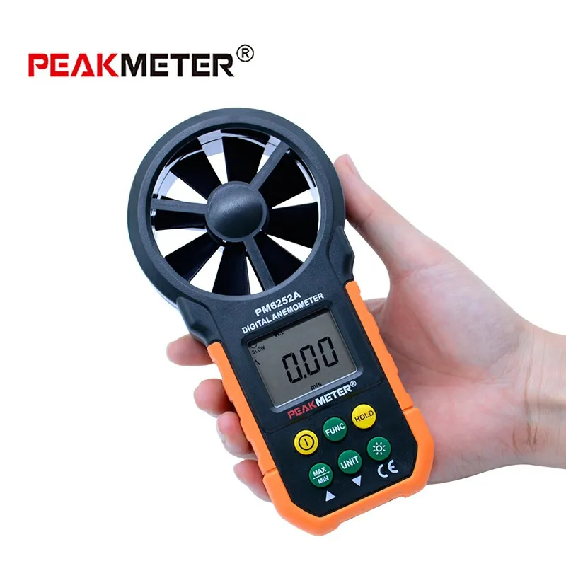 Цифровой анемометр PEAKMETER PM6252A ручной электронный измеритель скорости воздуха с