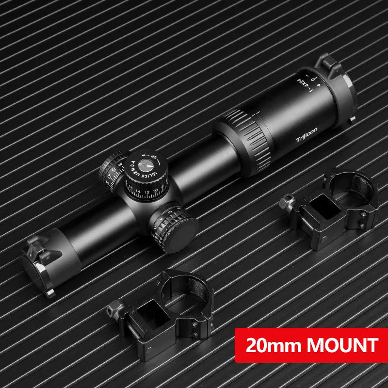 20mm 1-4X24 сетка тактический прицел с мишенью башенки охотничьи прицелы для снайперской винтовки - Цвет: 20mm