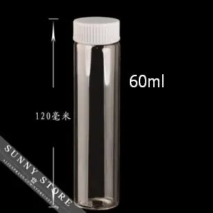 10 шт./лот 30x120 мм 60 мл пластиковая крышка винтовая стеклянные бутылки пустые