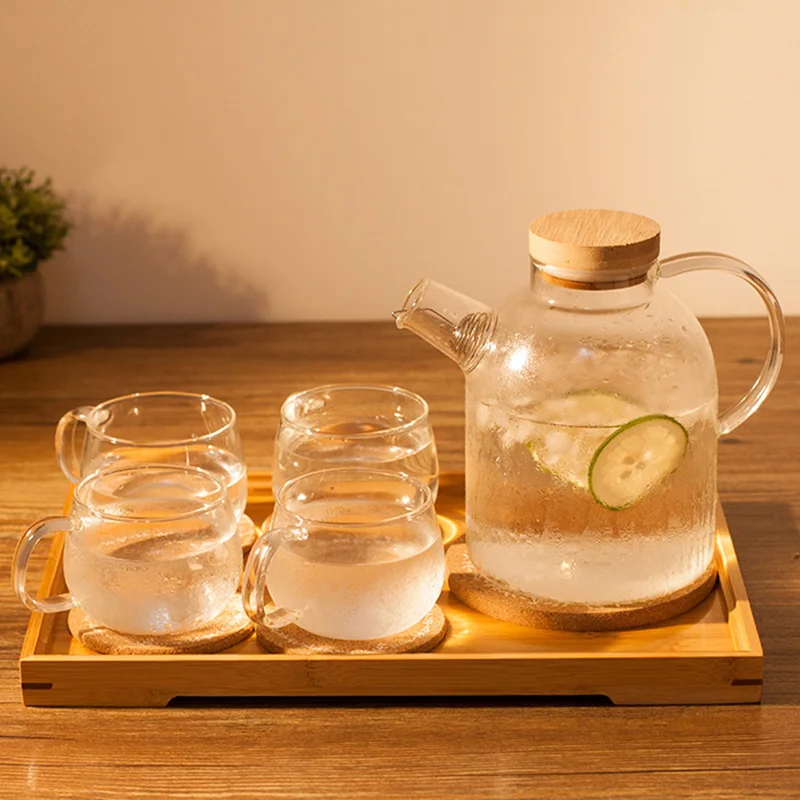 1.8L High Capacity Glass Water Kettle Kung Fu Tea Set Fruit Teapot Lemon Juice Flower Pot Heat Resistant Drinkware New | Дом и сад