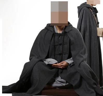 Новейший серый высококачественный теплый плащ для медитации унисекс шерстяной