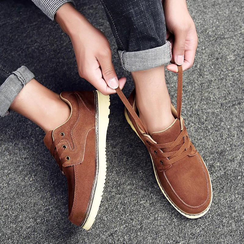 Красивая Мужская обувь для скейтбординга из натуральной кожи дышащая уличная