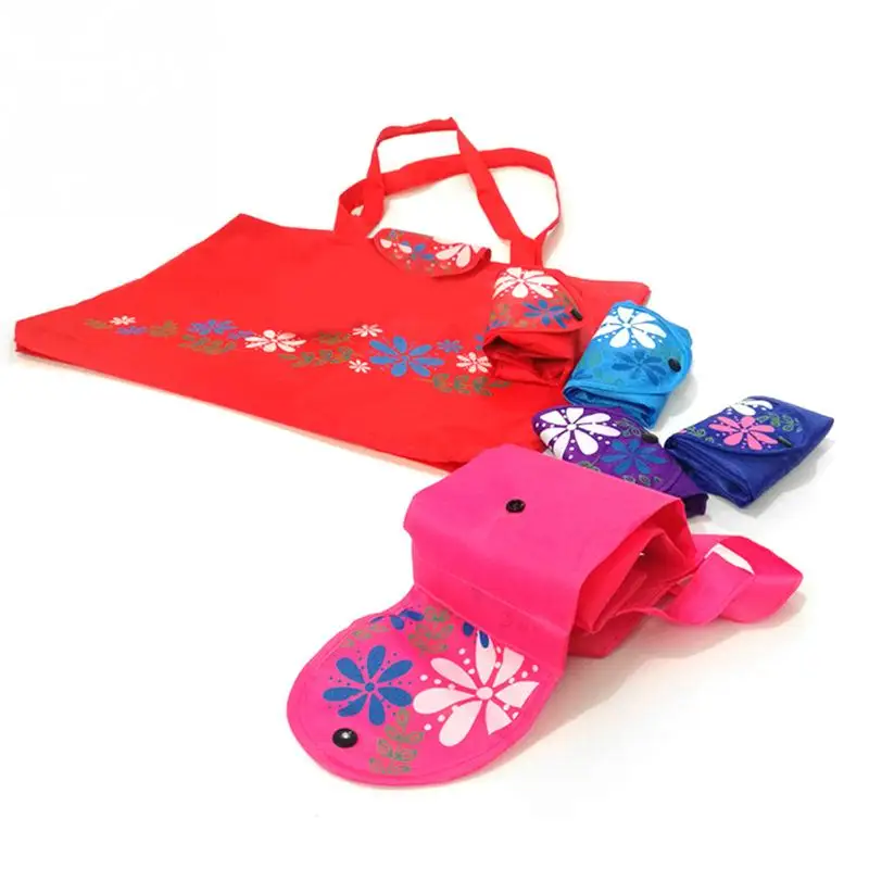 Новые модные складные многоразовые сумки для покупок с цветочным принтом