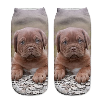 Cute Socks 90182 1 пара забавных 3D носков женские носки фантазийные Полиэстеровые милые носки Харадзюку с принтом собак новое поступление - Цвет: Cute Socks 90182