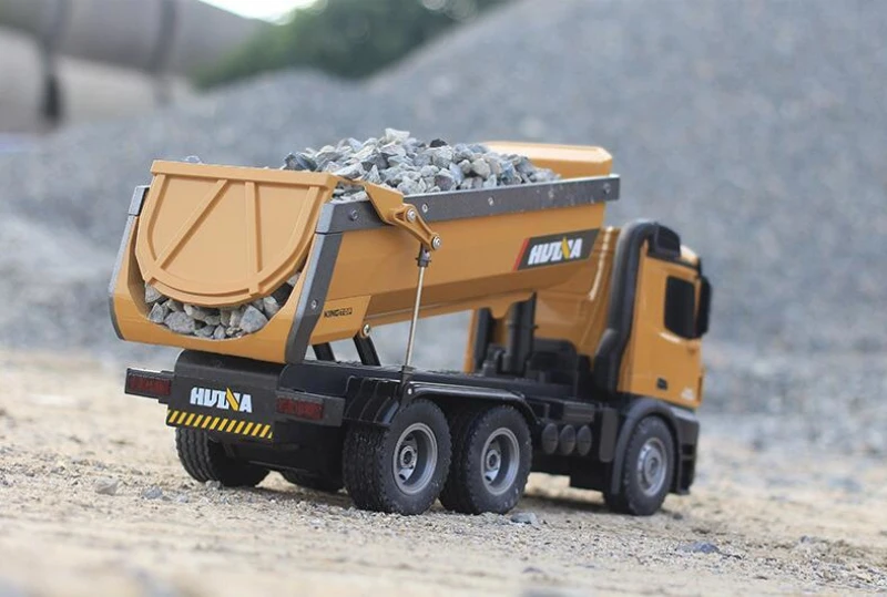 Горячая дистанционного Управление RC инженерный транспортное средство 573 2,4G 10CH 5 кг автоматическое само-разгрузки земля с автоматической загрузкой самосвал модель радиоуправляемого грузовика
