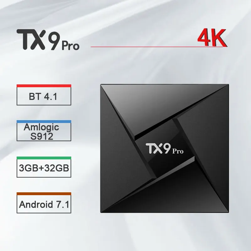 ТВ приставка Tanix TX9 Pro Android 7 1 телеприставка Amlogic S912 3 ГБ ОЗУ 32 Гб ПЗУ 2 4/5 8 ггц WiFi 4K