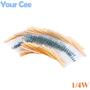 250 шт., 200R-4,3 K Ом 14 Вт, сопротивление 5% металлической пленке, комплект сопротивления, 25 видов каждого по 10 шт.