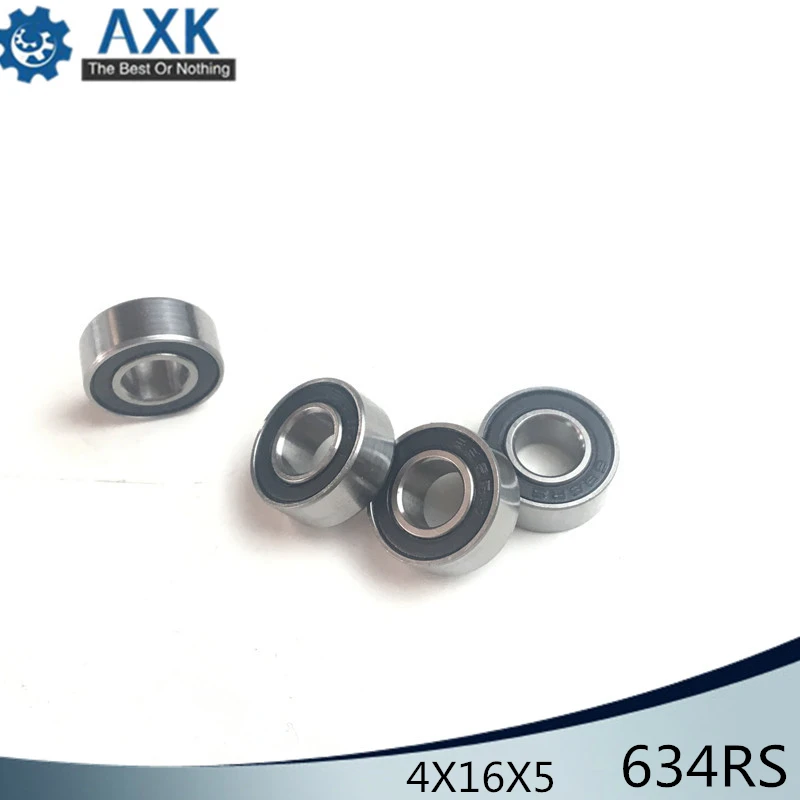 634RS подшипник 4*16*5 мм (10 шт.) ABEC-1 Класс R1640HH 634-2RS миниатюрный 634 RS шариковые