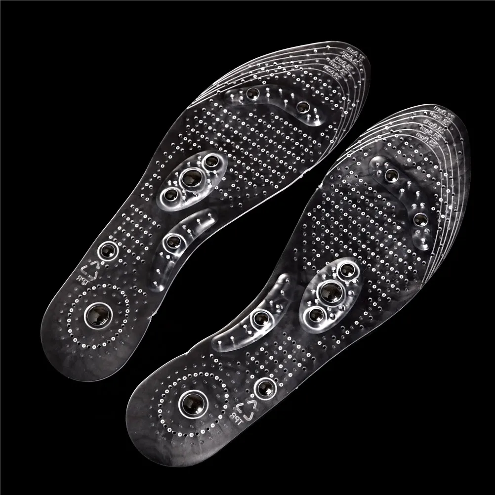 1Pair Magnetic Massage Foot Shoe PVC Silicone Insoles Women/Men Unisex Acupressure Slimming Comfort Care Relaxation | Спорт и