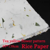 69138cm chinese rice paper calligraphy painting drawing paper natural flower and plant fiber paper yunlong mulberry paper