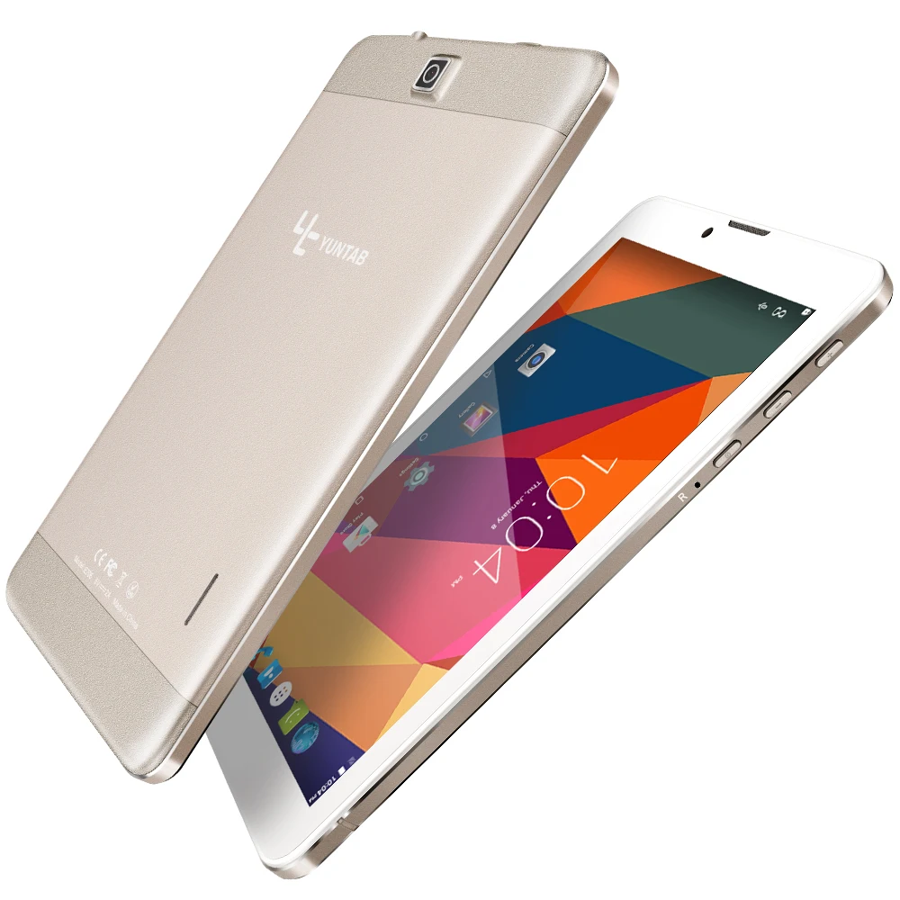 YUNTAB 7 дюймов E706 сплав планшетный ПК четырехъядерный сенсорный экран 1024x600 Google Android 5,1 двойная камера Поддержка sim-карты(золотой цвет