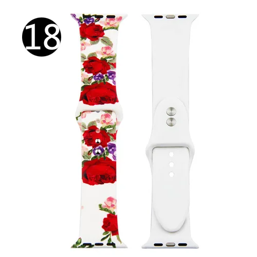 Ремешок для Apple watch band 4 44 мм 40 мм iwatch 3 band correa aple 42 мм 38 мм спортивный силиконовый браслет на запястье ремень часы аксессуары - Цвет ремешка: 18