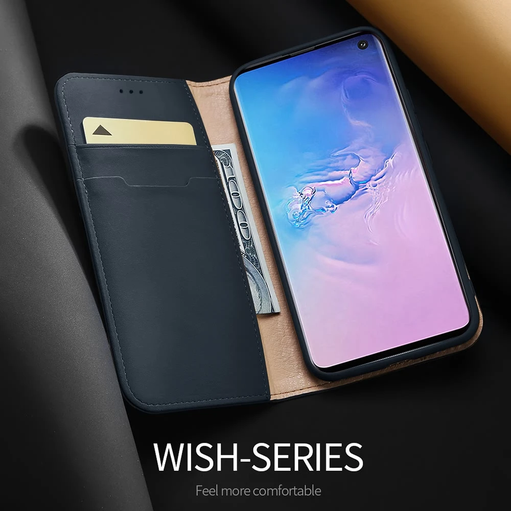 Роскошный чехол из натуральной кожи для samsung Galaxy S8, S9 Plus, S10, S10E, Note 8, 9, кошелек с откидной крышкой, слот для карт, магнитный бампер, чехол