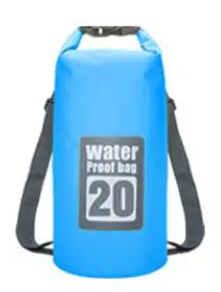 Bue 20L 5L/10L/15L/20L/30L водонепроницаемые сумки ПВХ сумка для хранения сухих мешков сплав на каноэ каяках Спорт на открытом воздухе сумки для плавания Дорожный комплект рюкзак - Цвет: Bue 20L
