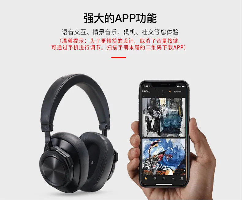 Новая беспроводная гарнитура Bluedio T6S с активным шумоподавлением для телефонов и музыки с голосовым управлением