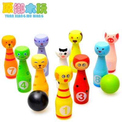 Cartoon bowling Детский деревянный мини настольный Боулинг игра игрушечный комплект забавная домашняя родитель-ребенок Интерактивная настольная игра Боулинг развивающая игрушка - Цвет: Cartoon bowling