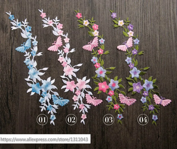 4 шт./лот Одежда DIY аксессуары кружевной ткани патч вышивка материал многоцветный