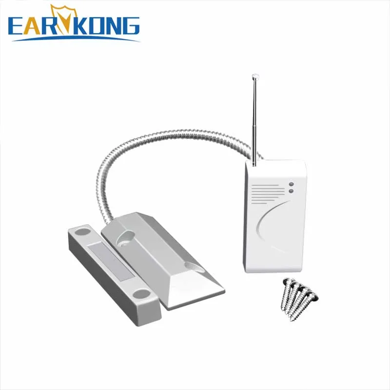 New Earykong 433MHz Wireless Metal Door Sensor, Door Magnet Alarm, Outdoor Waterproof, For Home Burglar Alarm System