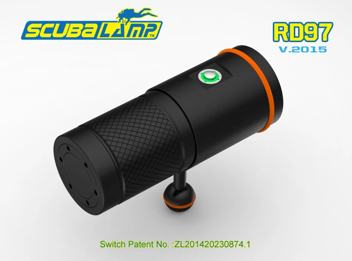 2015 Новинка Scubalamp RD97 фонарик для дайвинга 100 м 4000 люмен 4 * XP L LED 7*18650 Батарейный