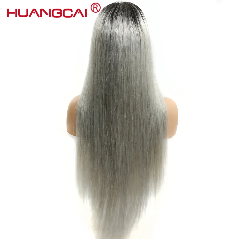 

Ombre 1b/Grey Wigs 150% Density Silky Straight Brazilian Human Hair Lace Frontal Wig Grey Lace Front Human Hair Remy Wig