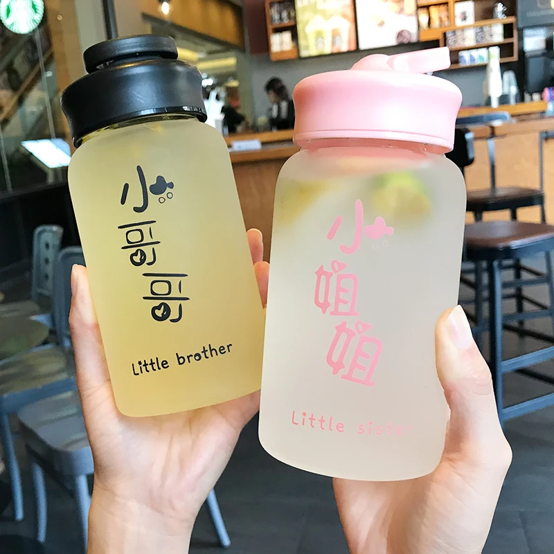 Креативная трендовая стеклянная Женская чашка для воды с песком Корейская Милая