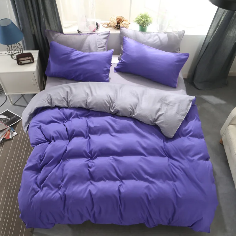 Темно серый простой цвет пододеяльник простыня стеганое одеяло наволочка