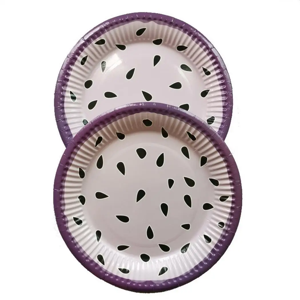 Праздничная Вечеринка одноразовые тарелки фруктовый десерт 18 см/7 1 дюйма Круглый