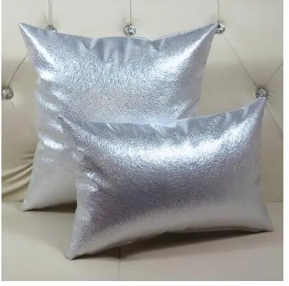 European post-modern shiny double-sided metallic PU cushion cover immitation leather pillowcase backrest pillow covers indoor | Дом и сад