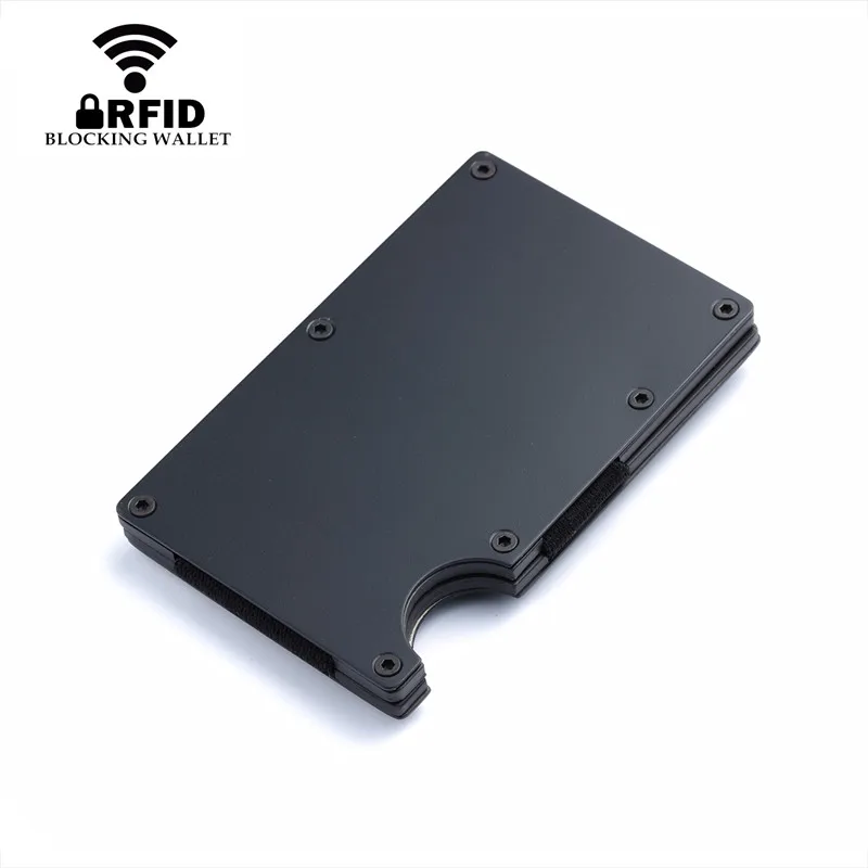 Кошелек BISI GORO металлический мини держатель для карт и ID с rfid защитой тонкий