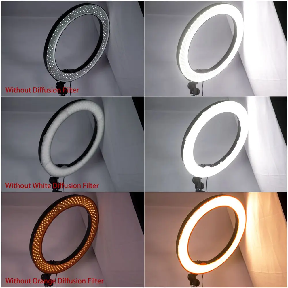 Fusitu 18 дюймов фотографический светильник ing Dimmable светодиодный видео кольцо с фотографией светильник зеркало телефон и держатель камеры портрет интервью макияж