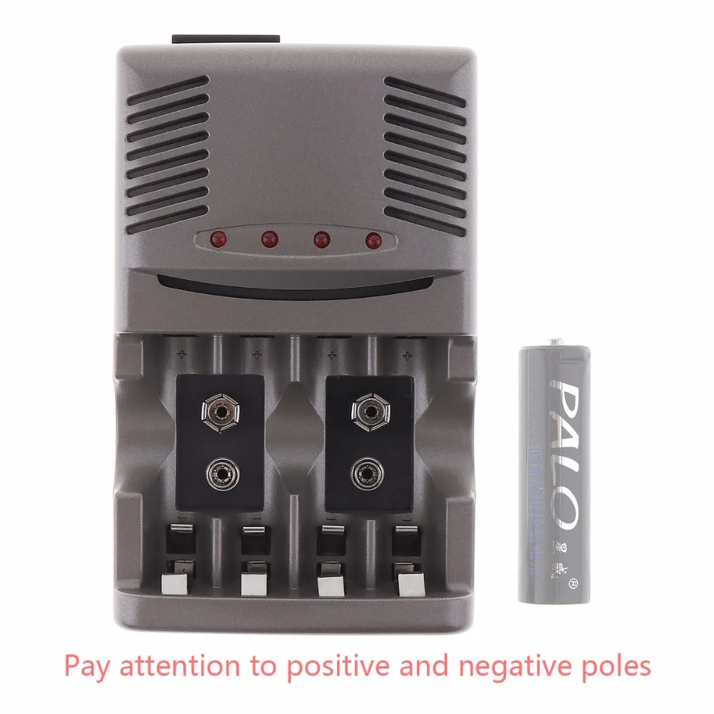 PALO 4 слота Смарт быстрое зарядное устройство с защитой от перегрузки по току для Ni