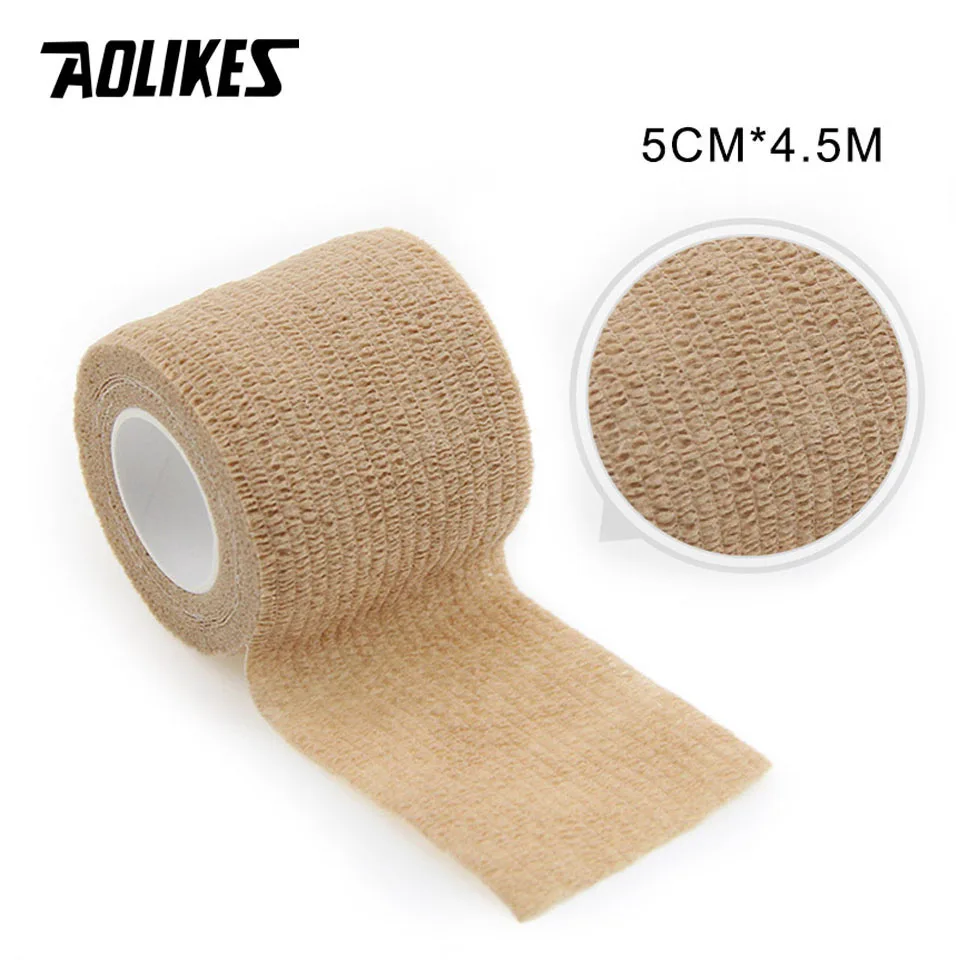 Skin AOLIKES 5 см* 450 см самоклеющиеся эластичные бинты из нетканого материала кинезиологическая лента Защитное снаряжение колено локоть поддержка травмирования колодки - Цвет: Skin