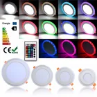 3 модели круглых RGB + белых двухцветных светодиодных панелей 6 Вт9 Вт16 Вт24 Вт AC85-265V встраивасветодиодный светодиодных потолочных ламп светодиодный потолочный светильник