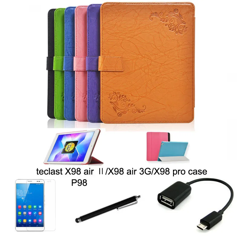 4в1 защитный кожаный чехол + OTG защита экрана стилус для teclast X98 air ii pro 9 7 ''планшет